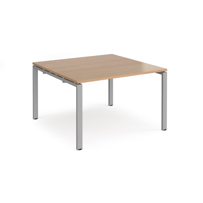 Dams International Square Boardroom Table with Beech Coloured MFC & Aluminium Top and Silver Frame EBT1212-S-B 1200 x 1200 x 725 mm