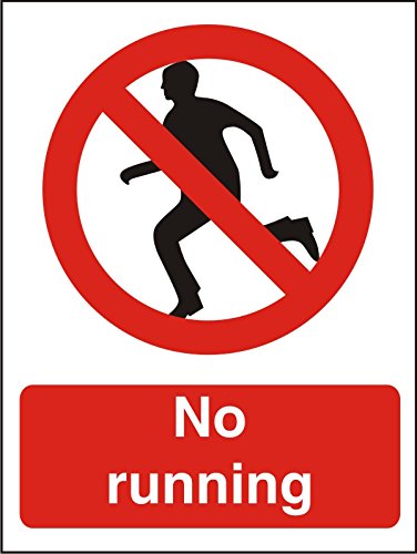 Prohibition Sign No Running Vinyl 20 x 15 cm