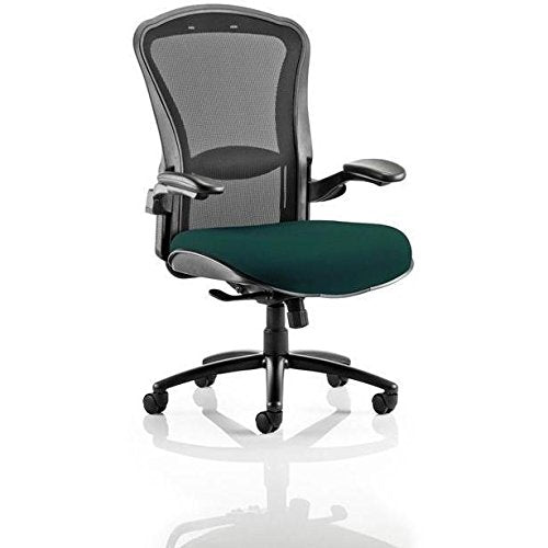 Dynamic Synchro Tilt Heavy Duty Chair Height Adjustable Arms Houston Black Back, Maringa Teal Seat Without Headrest High Back