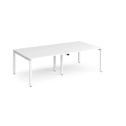 Dams International Rectangular Boardroom Table with White MFC & Aluminium Top and White Frame EBT2412-WH-WH 2400 x 1200 x 725 mm