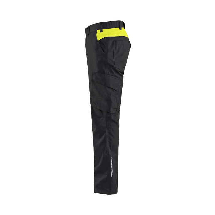 BLÅKLÄDER Trousers 14441832 Cotton, Elastolefin, PL (Polyester) Black, Yellow Size 30S