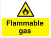 Warning Sign Flammable Gas Fluted Board 45 x 60 cm