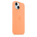 Apple - Back cover for mobile phone - MagSafe compatibility - silicone - orange sorbet - for iPhone 15