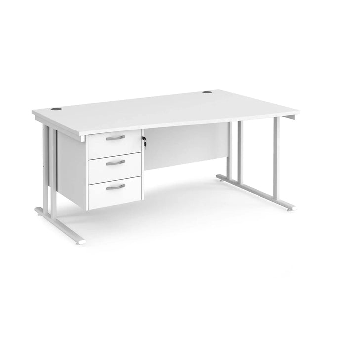 Dams International Wave Desk MC16WRP3WHWH 1,600 x 725 x 800 - 990 mm