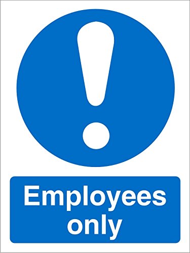 Mandatory Sign Employees vinyl Blue, White 30 x 20 cm