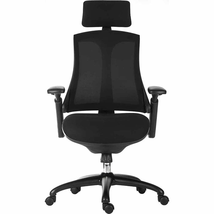 Rapport Mesh Back Executive Office Chair with Fabric Seat Black - 6964BLK