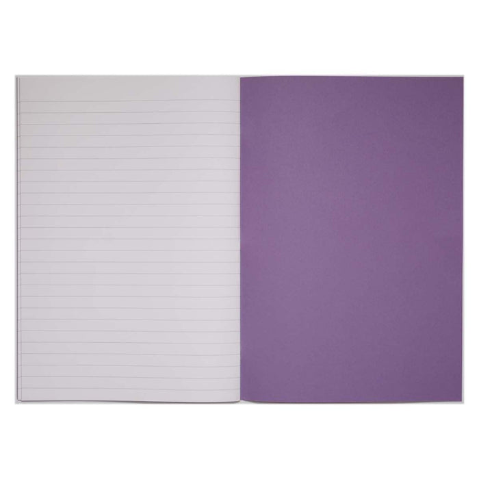 Rhino 13 x 9  A4+ Oversized Exercise Book 40 Page Feint Ruled 12mm Purple (Pack 100) - VDU024-230-6