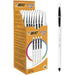 BIC Cristal UP Ballpoint Pen Grip Medium 0.35 mm Black Pack of 20