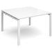 Dams International Square Boardroom Table with White MFC & Aluminium Top and White Frame EBT1212-WH-WH 1200 x 1200 x 725 mm