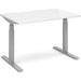 Elev8 Rectangular Sit Stand Single Desk with White Melamine Top and Silver Frame 2 Legs Touch 1200 x 800 x 675 - 1300 mm