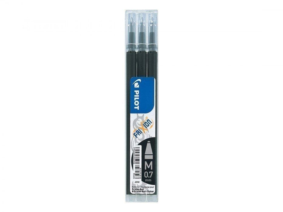 Pilot Ersatzminen für Frixion Rollerball 0,7 mm Spitze – Schwarz, 3er Pack