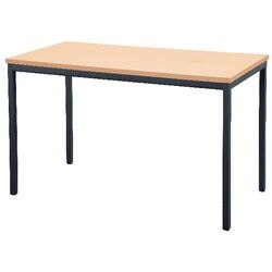 Niceday Rectangular Table with Beech Coloured MFC & Aluminium Top and Black Frame 1200 x 600 x 750 mm