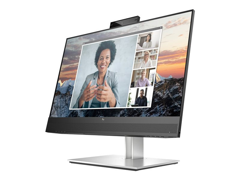 HP E24m G4 Conferencing – E-Serie – LED-Monitor – 23,8 Zoll – 1920 x 1080 Full HD (1080p) @ 75 Hz – IPS – 300 cd/m² – 1000:1 – 5 ms – HDMI, DisplayPort, USB-C – Lautsprecher - Silber (Ständer), schwarzer Kopf