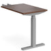 Elev8² Sit Stand Return Desk with Walnut Melamine Top and Silver Frame 1 Leg Touch 1600 x 800 x 675 - 1300 mm