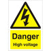 Warning Sign High Voltage Fluted Board 30 x 20 cm