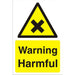 Warning Sign Harmful Fluted Board 30 x 20 cm