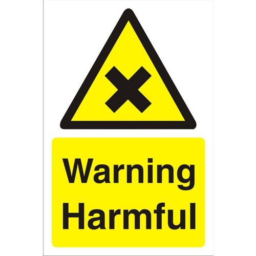 Warning Sign Harmful Fluted Board 60 x 40 cm