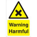 Warning Sign Harmful Fluted Board 60 x 40 cm