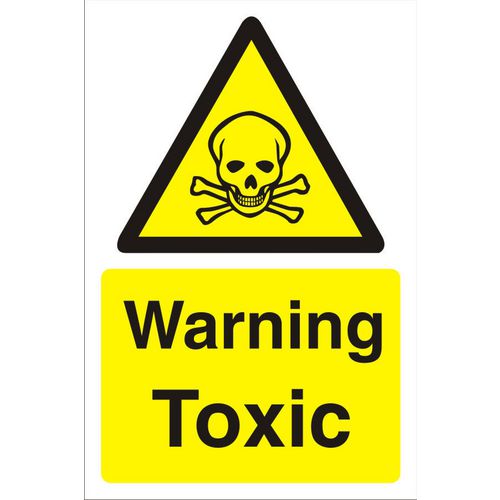 Warning Sign Toxic Fluted Board 60 x 40 cm