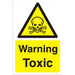 Warning Sign Toxic Fluted Board 60 x 40 cm