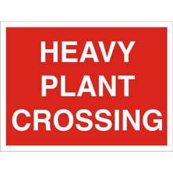 Warning Sign Heavy Plant Crossing Fluted Board 30 x 40 cm