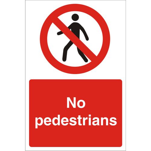 Site Sign No Pedestrians Fluted Board 30 x 20 cm