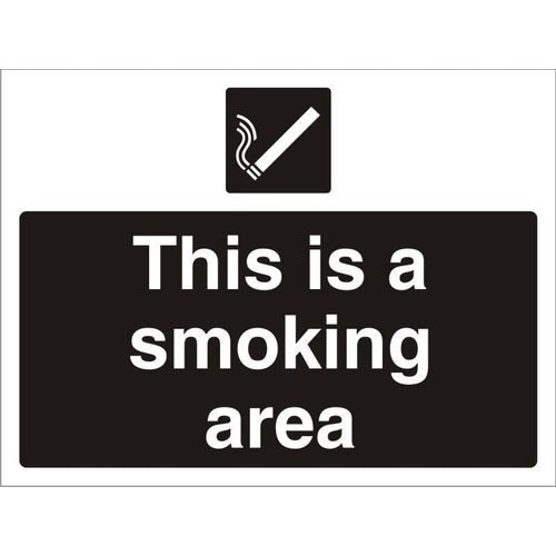 Mandatory Sign Smoking Area Fluted Board 30 x 40 cm