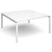 Dams International Square Boardroom Table with White MFC & Aluminium Top and White Frame EBT1616-WH-WH 1600 x 1600 x 725 mm