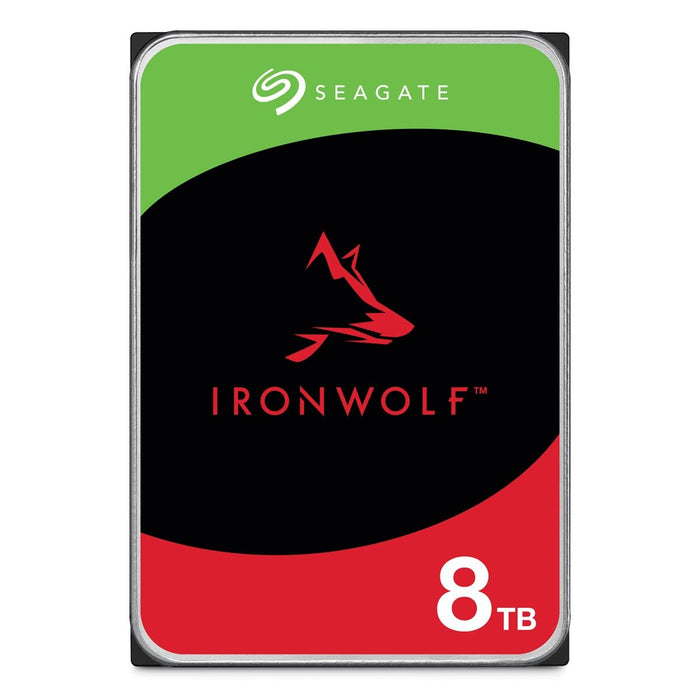 Seagate IronWolf ST8000VN002 - Hard drive - 8 TB - internal - 3.5" - SATA 6Gb/s - buffer: 256 MB - with 3 years Seagate Rescue Data Recovery