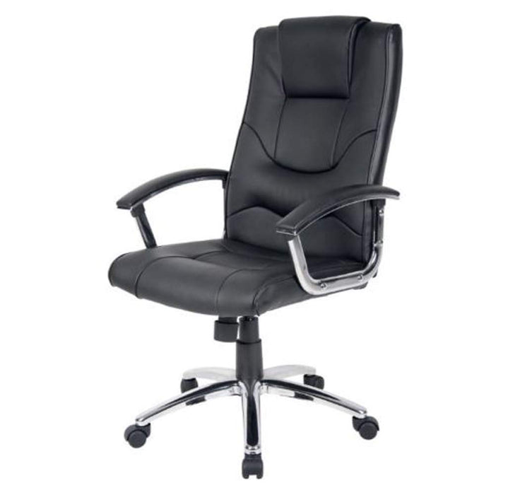 Realspace Permanent Contact Executive Chair with Armrest and Adjustable Seat Rotterdam Bonded Leather Black