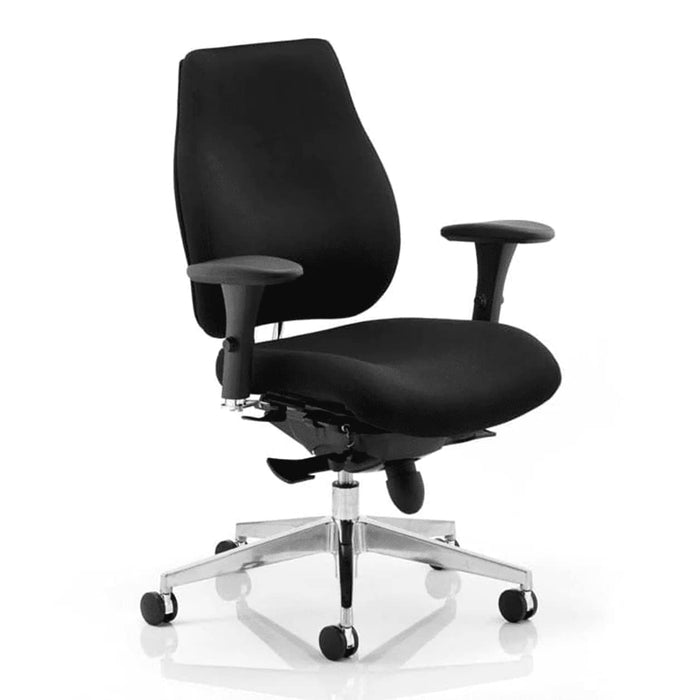 Dynamic Permanent Contact Backrest Posture Chair Removable Arms Chiro Plus Ergo Black Seat Without Headrest High Back