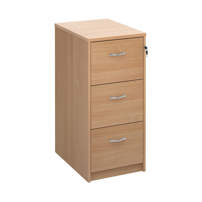 Dams Filing Cabinet with 3 Lockable Drawers Deluxe 480 x 650 x 1040mm Beech