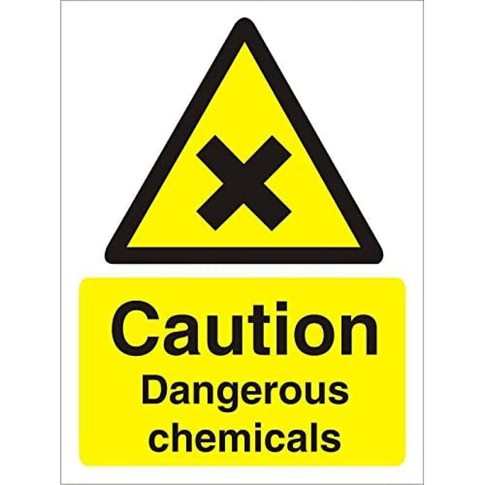 Warning Sign Chemicals Vinyl 20 x 15 cm