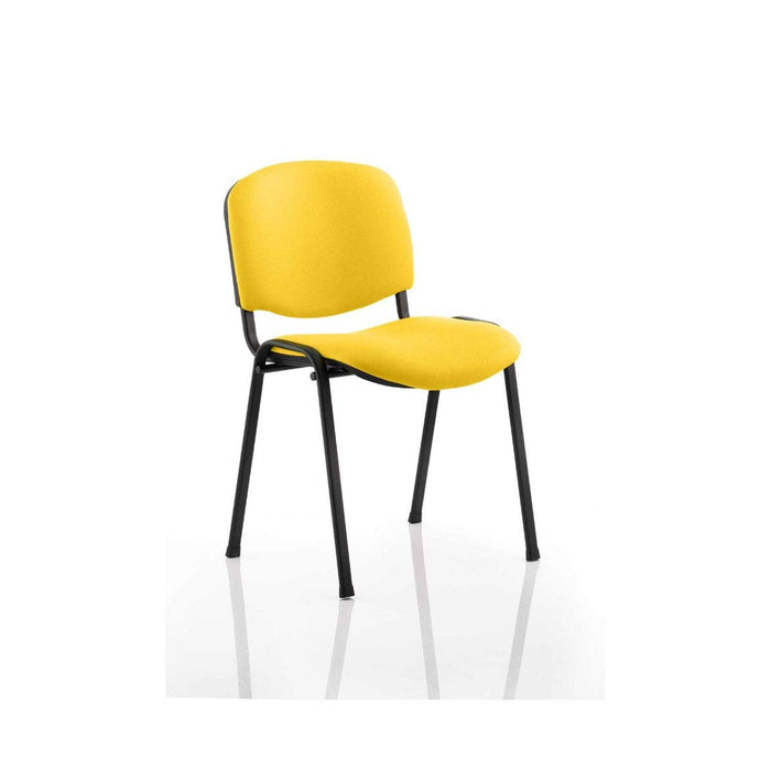 Dynamic Stacking Chair ISO Seat Senna Yellow Pack of 4 Without Arms Fabric