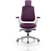 Dynamic Synchro Tilt Executive Chair Height Adjustable Arms Zure Tansy Purple Seat, White Frame Without Headrest High Back