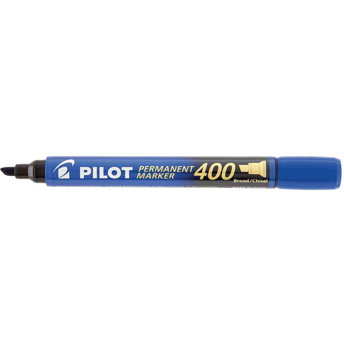 Pilot 400 Permanent Marker Broad Chisel 1.5 mm Blue Non Refillable Pack of 12