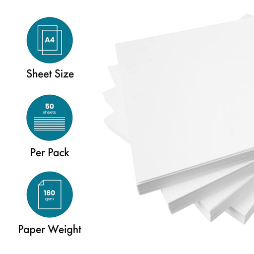 Hawksbill A4 Crafting Paper White 160 gsm 50 Sheets