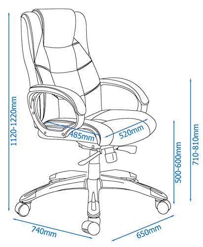 Alphason Office Chair Northland Black 600-500 x 520 mm