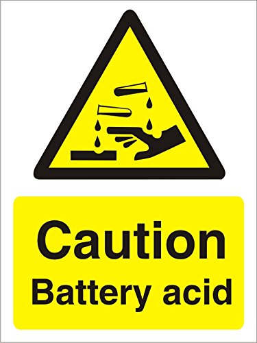 Warning Sign Battery Acid Vinyl 30 x 20 cm