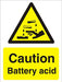 Warning Sign Battery Acid Vinyl 30 x 20 cm