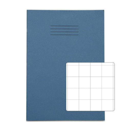 Rhino A4 Exercise Book 80 Page 20mm Squared Light Blue (Pack 50) - VEX668-3735-4