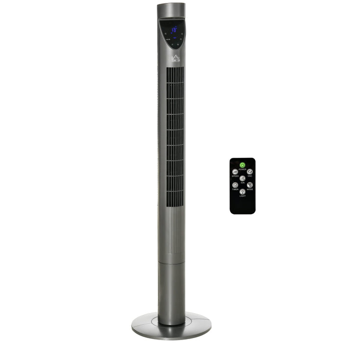 HOMCOM Tower Fan Non Height Adjustable 50 W ABS (Acrylonitrile Butadiene Styrene) Grey 30 x 30 x 120 cm