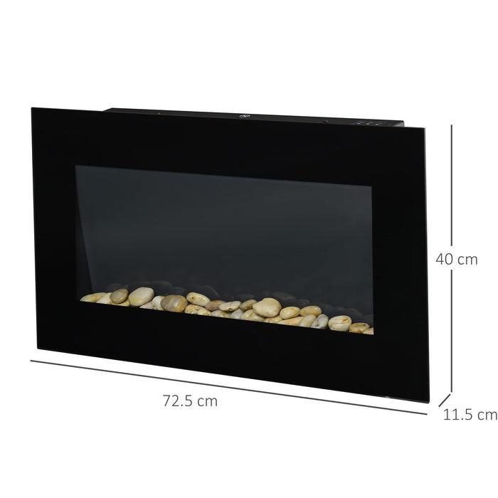 HOMCOM Electric Fireplace Glass, Metal UK