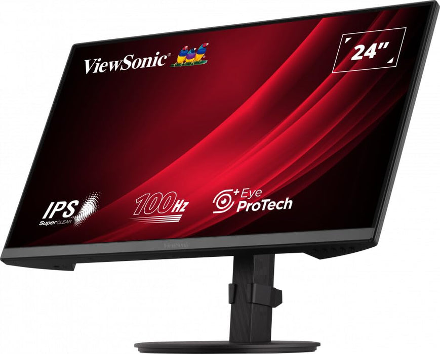 ViewSonic VG2408A-MHD - LED monitor - 24" (23.8" viewable) - 1920 x 1080 Full HD (1080p) @ 100 Hz - IPS - 250 cd/m² - 1300:1 - 5 ms - HDMI, VGA, DisplayPort - speakers