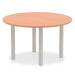 Round Meeting Table Beech MFC Post Legs Silver Impulse 1200 x 1200 x 730mm