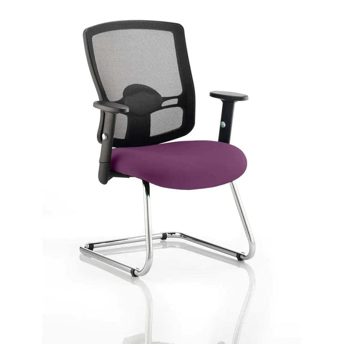 Dynamic Visitor Chair Adjustable Armrest Portland Seat Tansy Purple Fabric