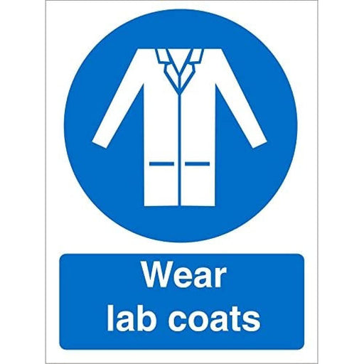 Mandatory Sign Wear Lab Coats Plastic 30 x 20 cm