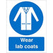 Mandatory Sign Wear Lab Coats Plastic 30 x 20 cm