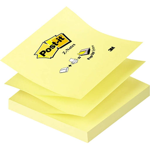 Post-it Z Notes 76x76mm 100 Sheets Canary Yellow (Pack 12) R330 CY 7100290167