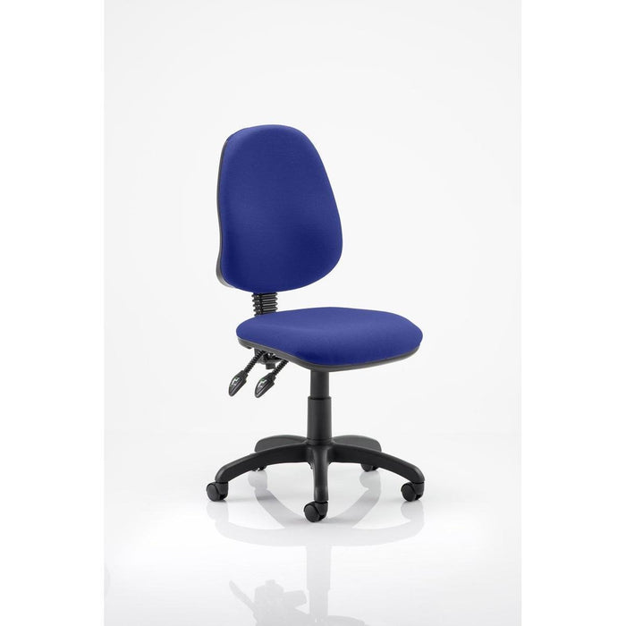 Dynamic Permanent Contact Backrest Task Operator Chair Without Arms Eclipse Plus II Stevia Blue Seat High Back